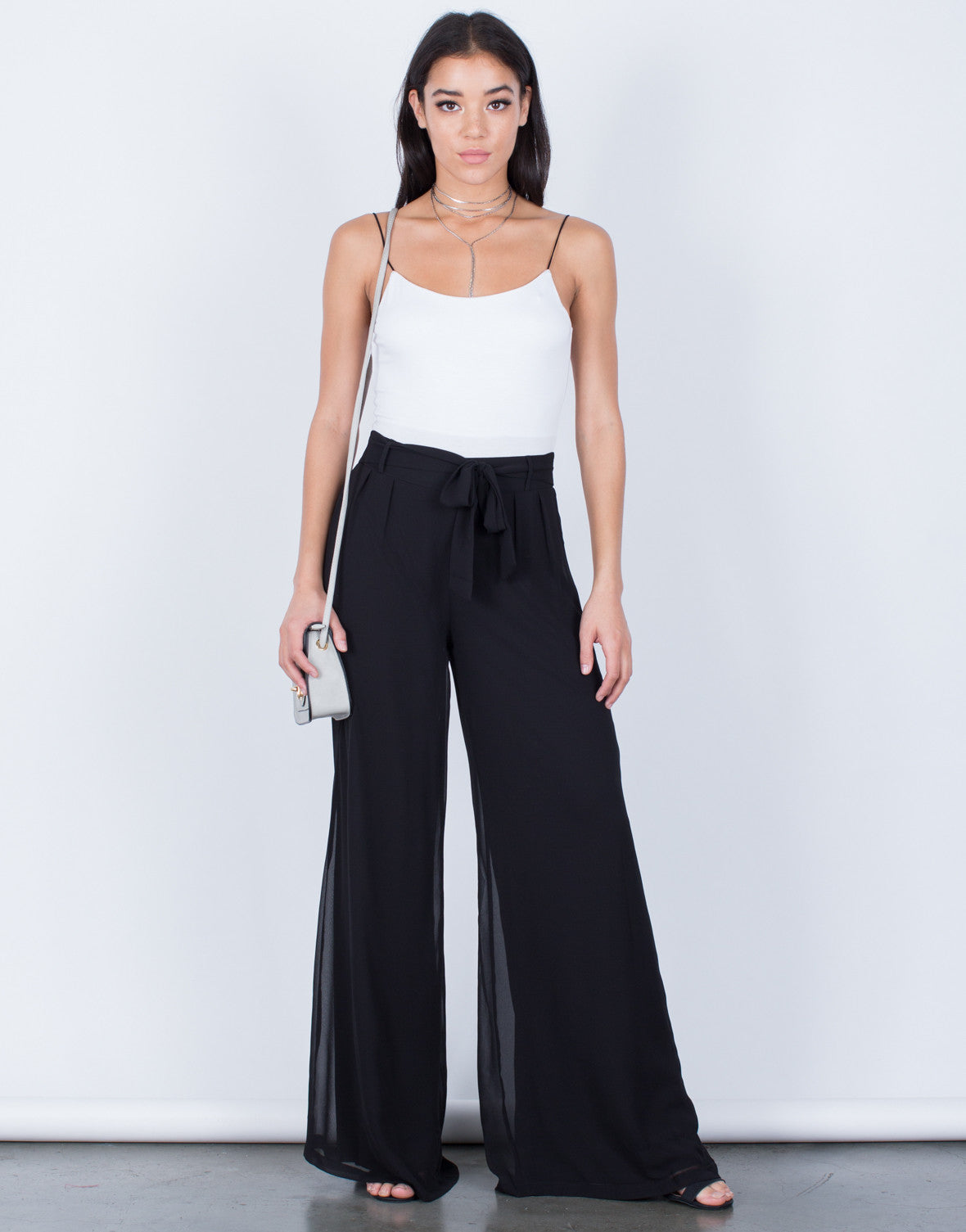 black flowy pants