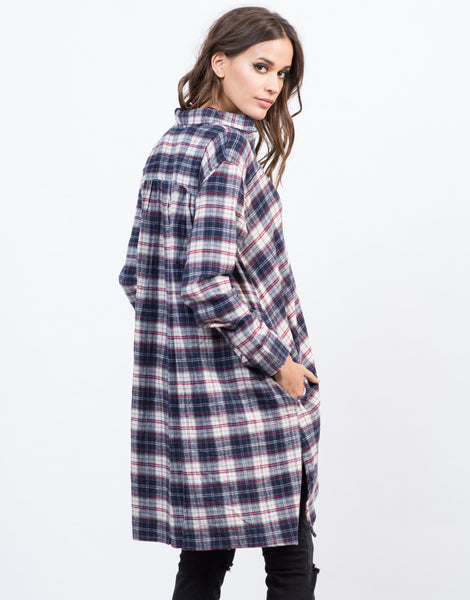 Flowy Flannel Shirt Dress - Plaid Dress - Checkered Top – 2020AVE