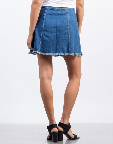 Frayed Denim Skirt - Distressed Denim Skirt - Jean Skirt – 2020AVE