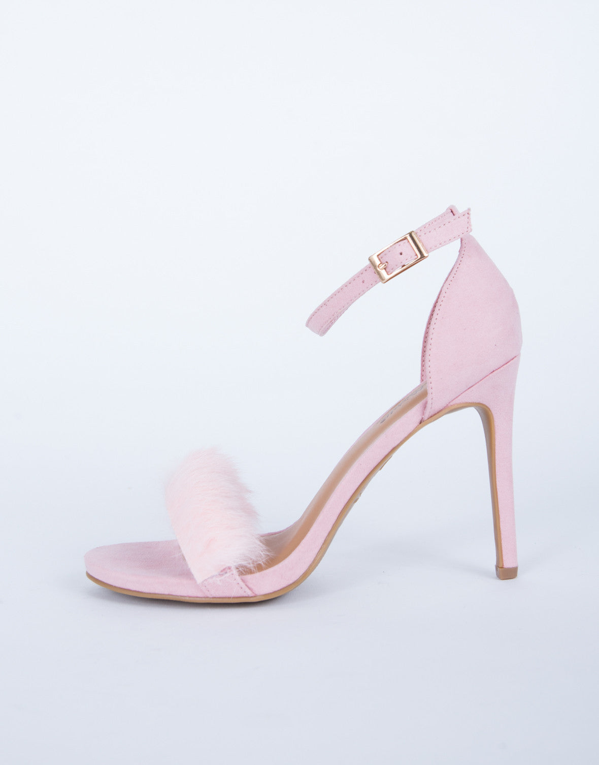 light pink fur heels