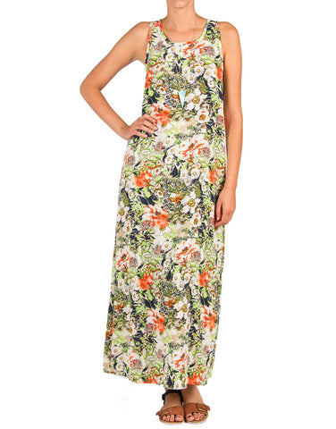 Garden Printed Tank Dress - Green