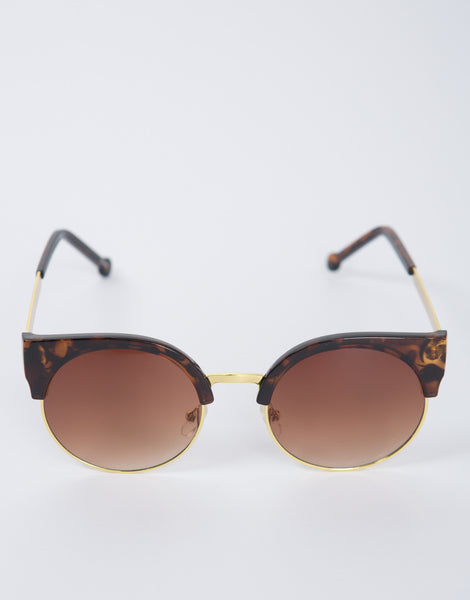Half Framed Circle Sunnies - Circle Sunglasses - Womens Sunglasses ...