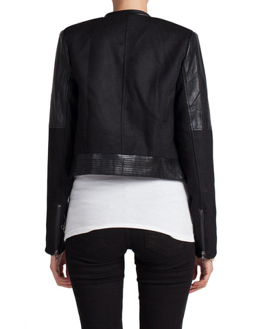 Hidden Zipper Leather Moto Jacket