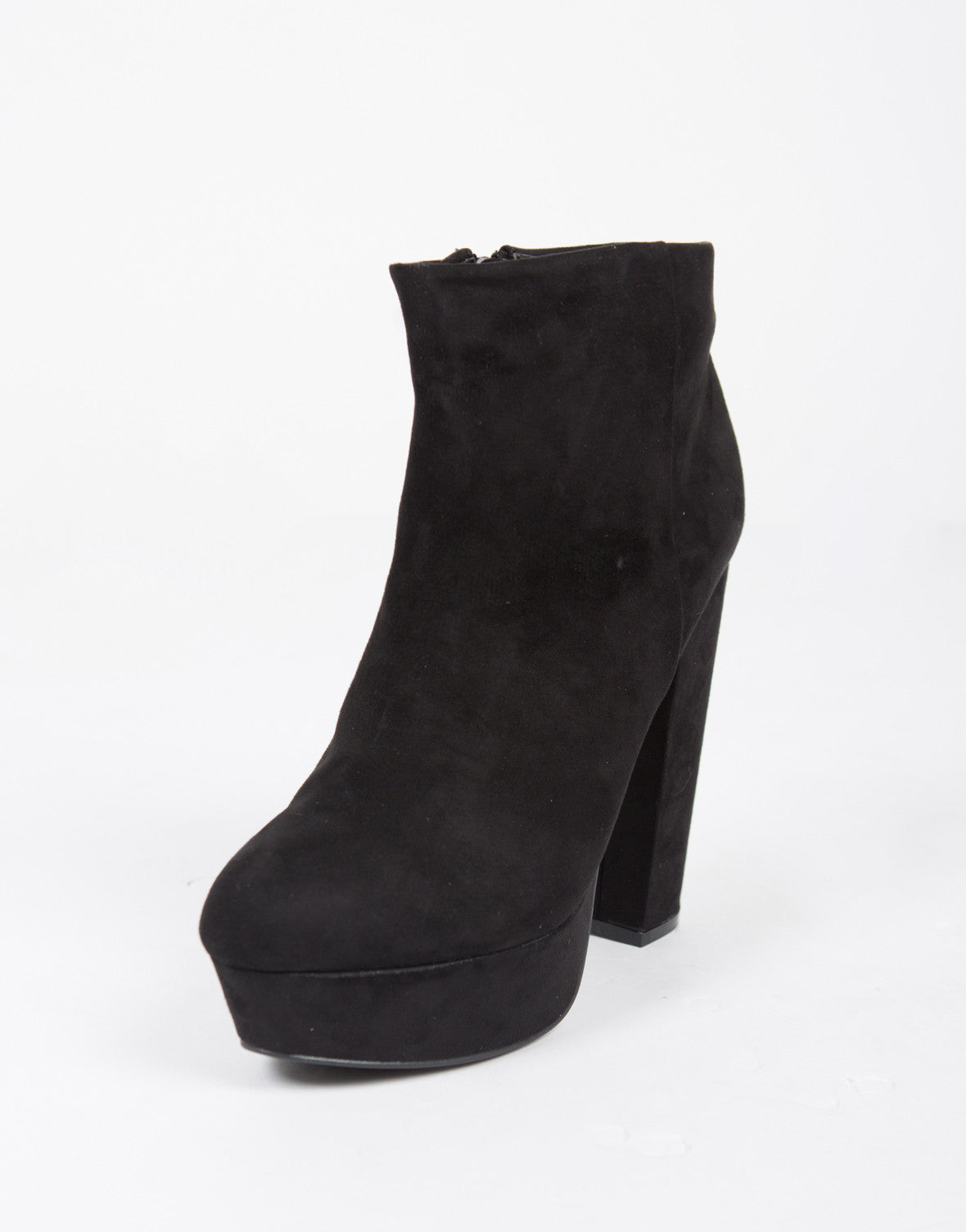 High Platform Suede Booties - Black Boots - Ankle Boots – Shoes – 2020AVE