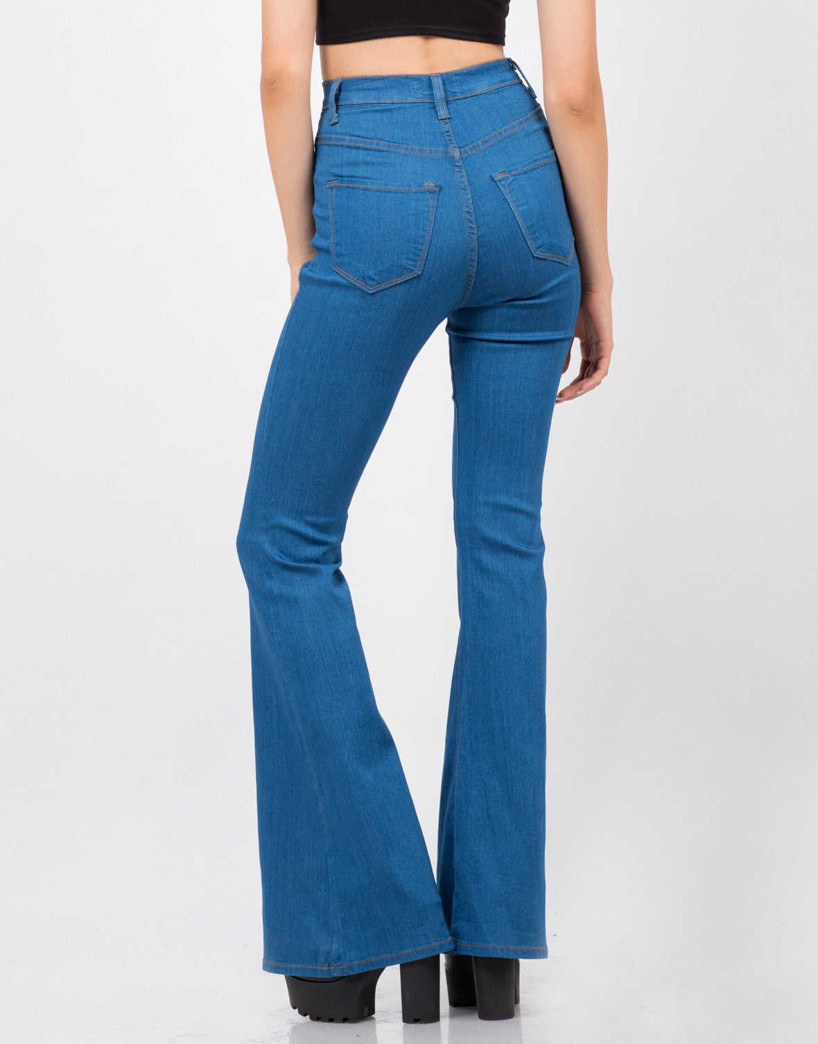 High Waisted Flare Pants - Blue Pants - Flare Jeans – 2020AVE