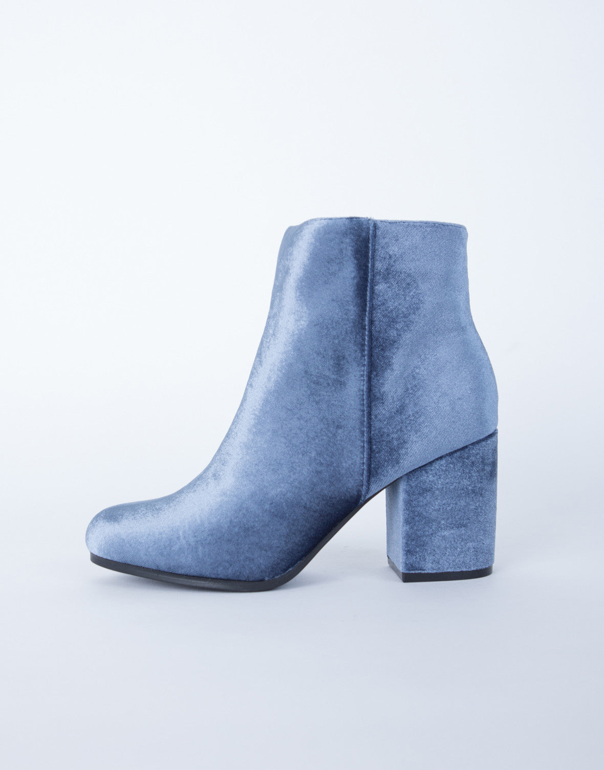 blue velvet bootie