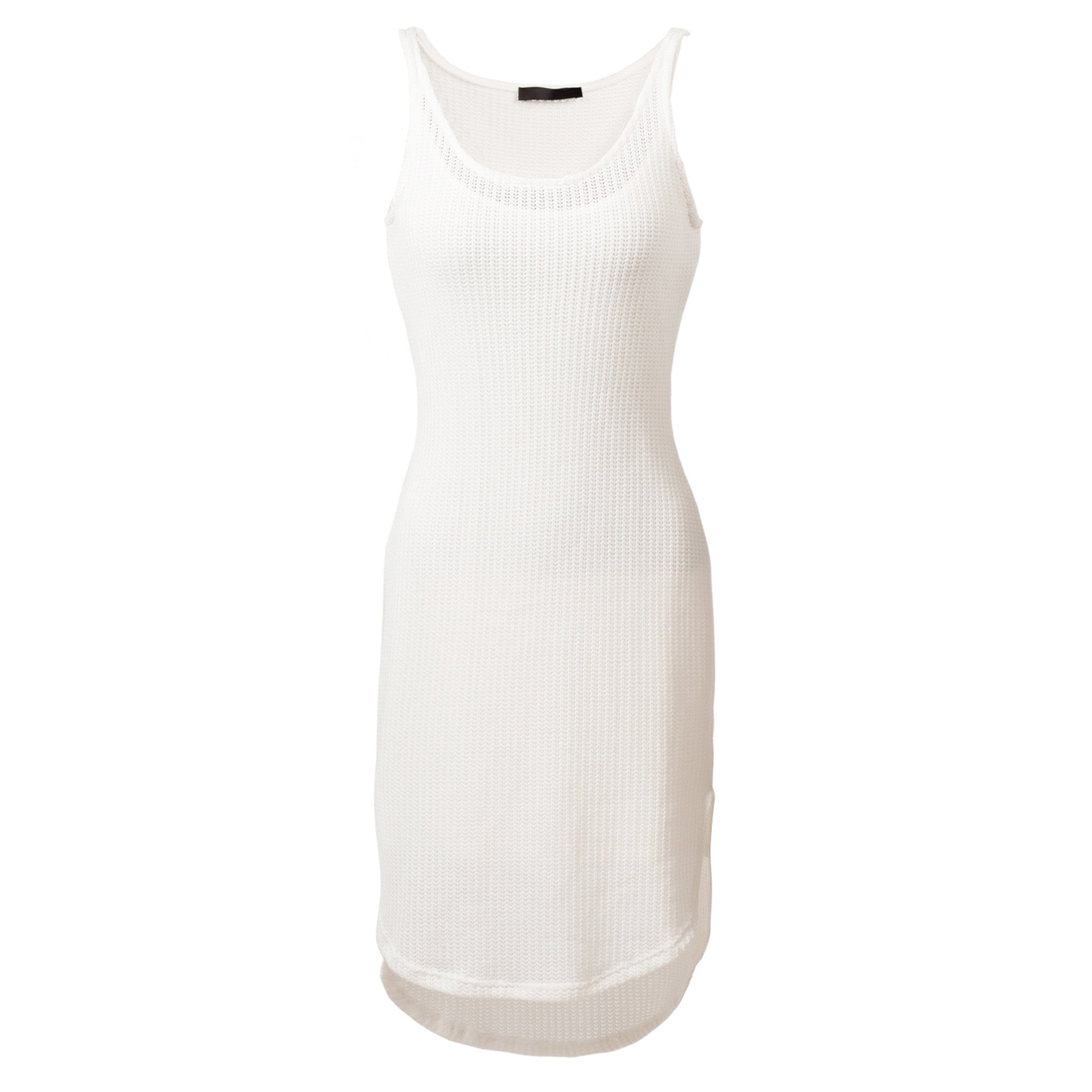 white knit tank dress