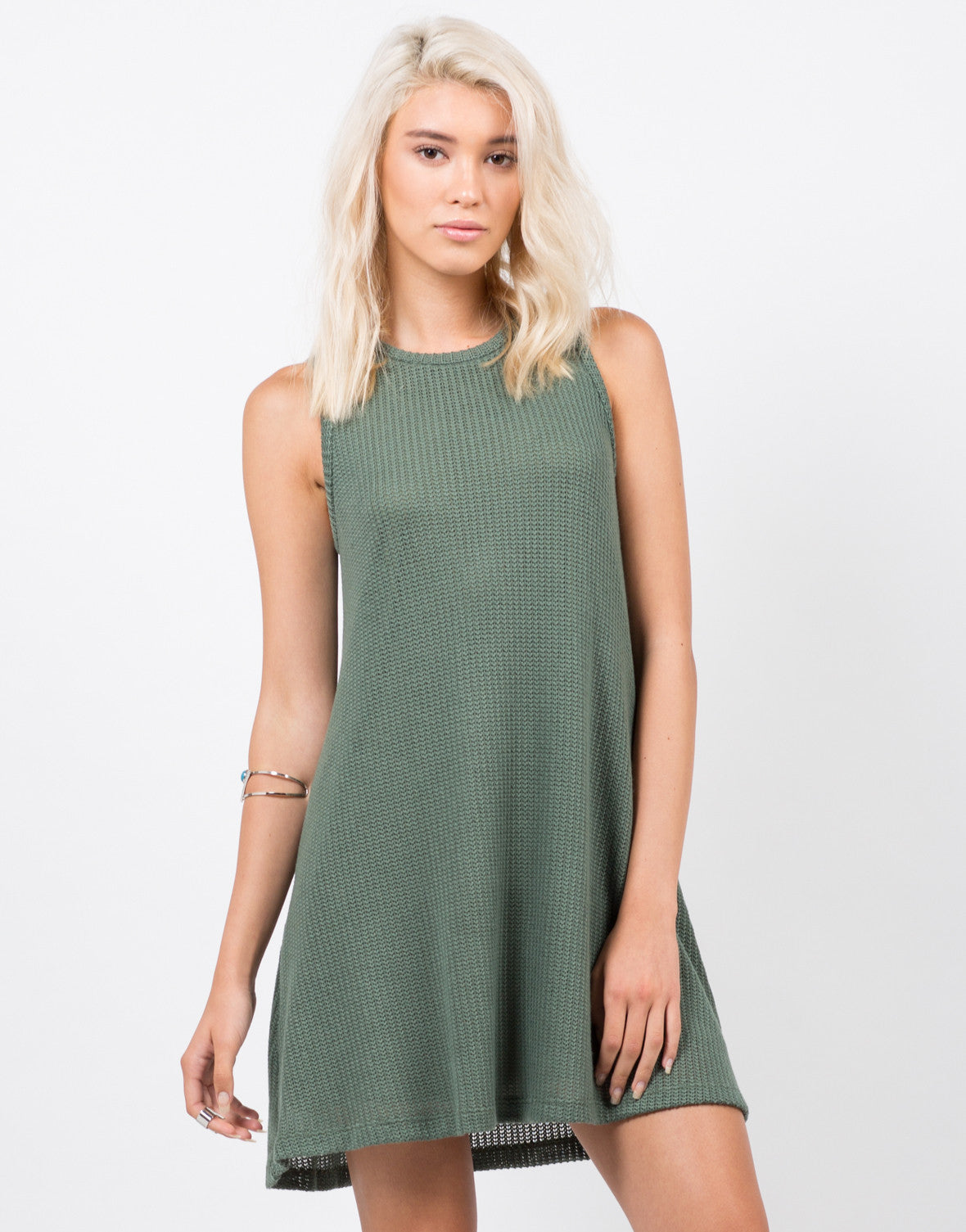 Knitted Swing Dress - Green Dress - Day Dress – Dresses – 2020AVE