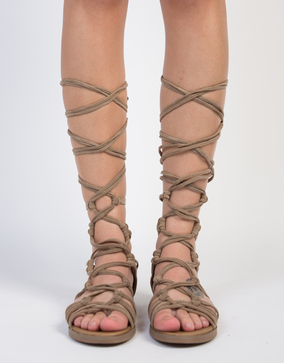 Knot It Up Gladiator Sandals - Suede Lace Up Gladiator Sandals – 2020AVE