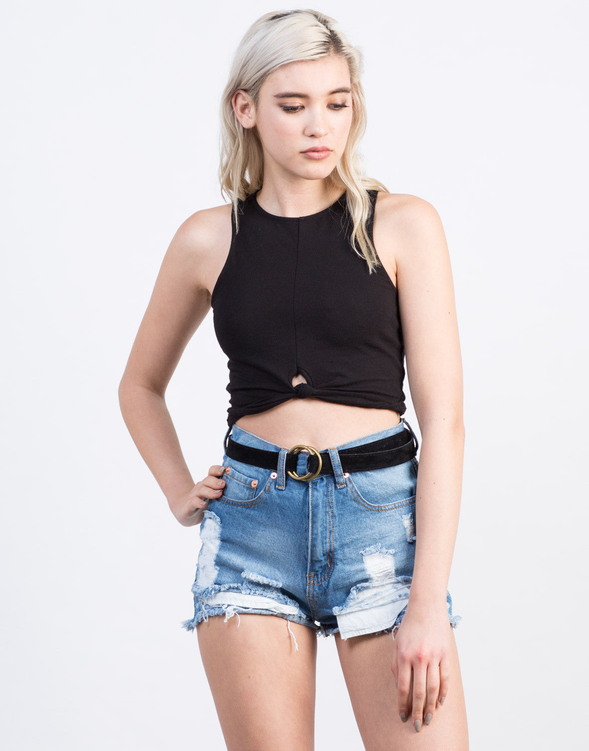 Knotted Crop Top - Twist Front - Crop Top – 2020AVE