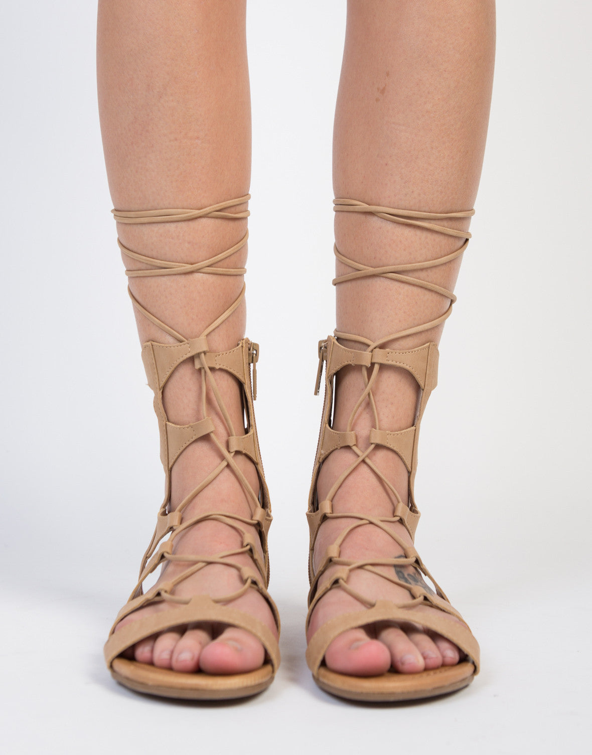 Lace Me Up Sandals - Leather Lace Up Gladiator Sandals – 2020AVE