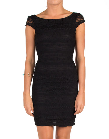 Lacey Backless Dress - Black