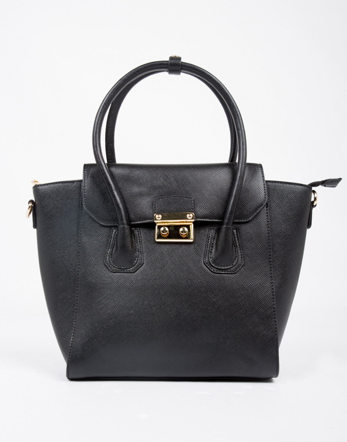 Large Structured Handbag - Black Bag - Black Purse - Womens Purses ...