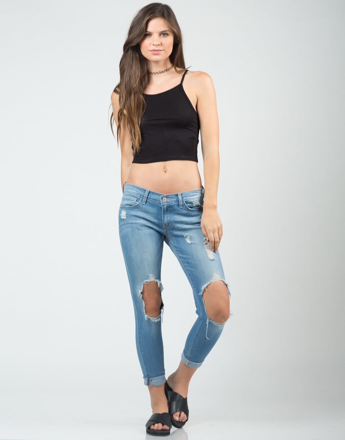 Light Washed Cropped Skinny Jeans – 2020AVE