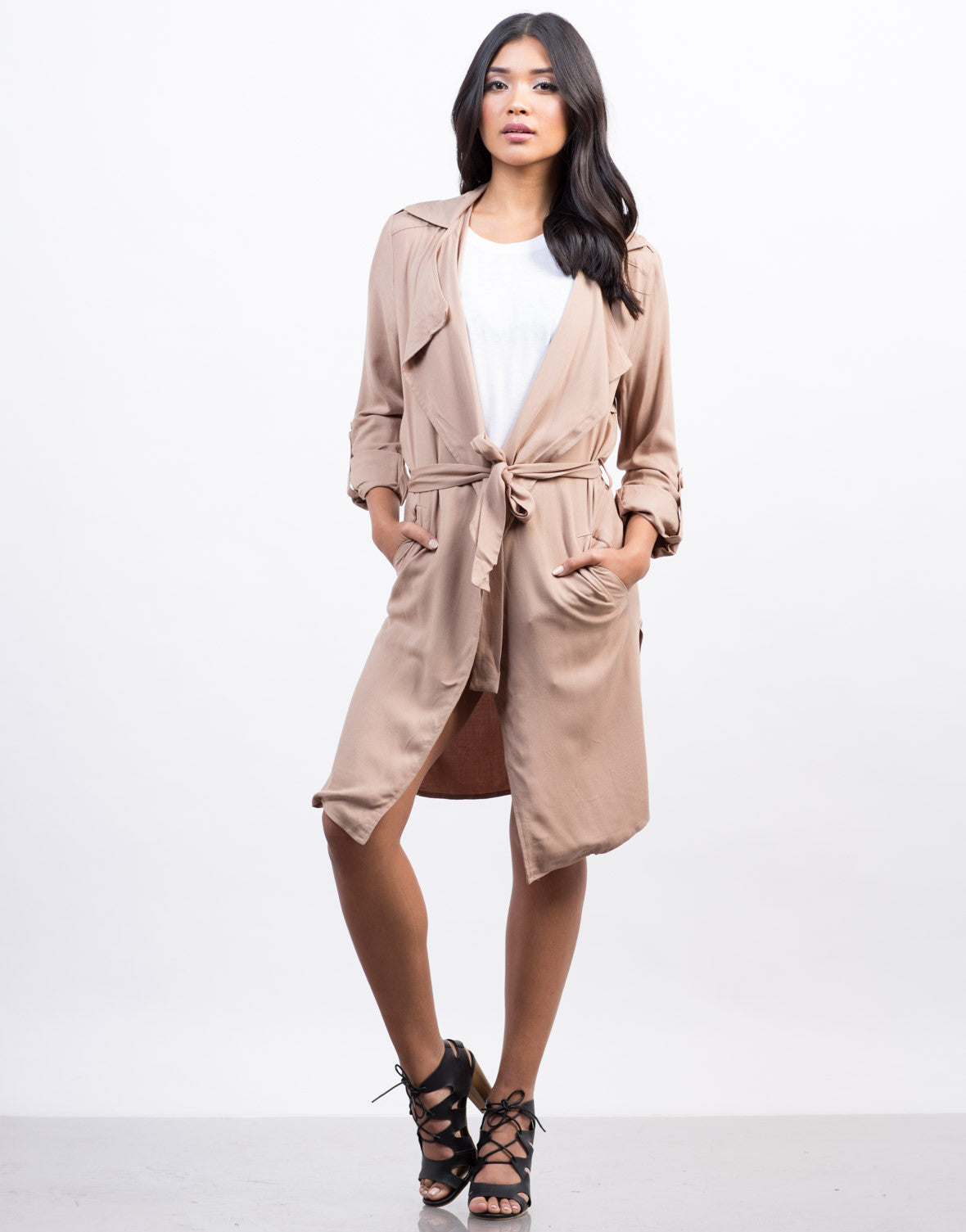 Lightweight Trench Jacket - Brown Jacket - Long Belted Jacket – 2020AVE