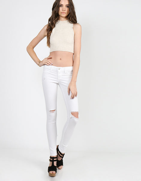 Lightweight Ripped Skinny Jeans – 2020AVE