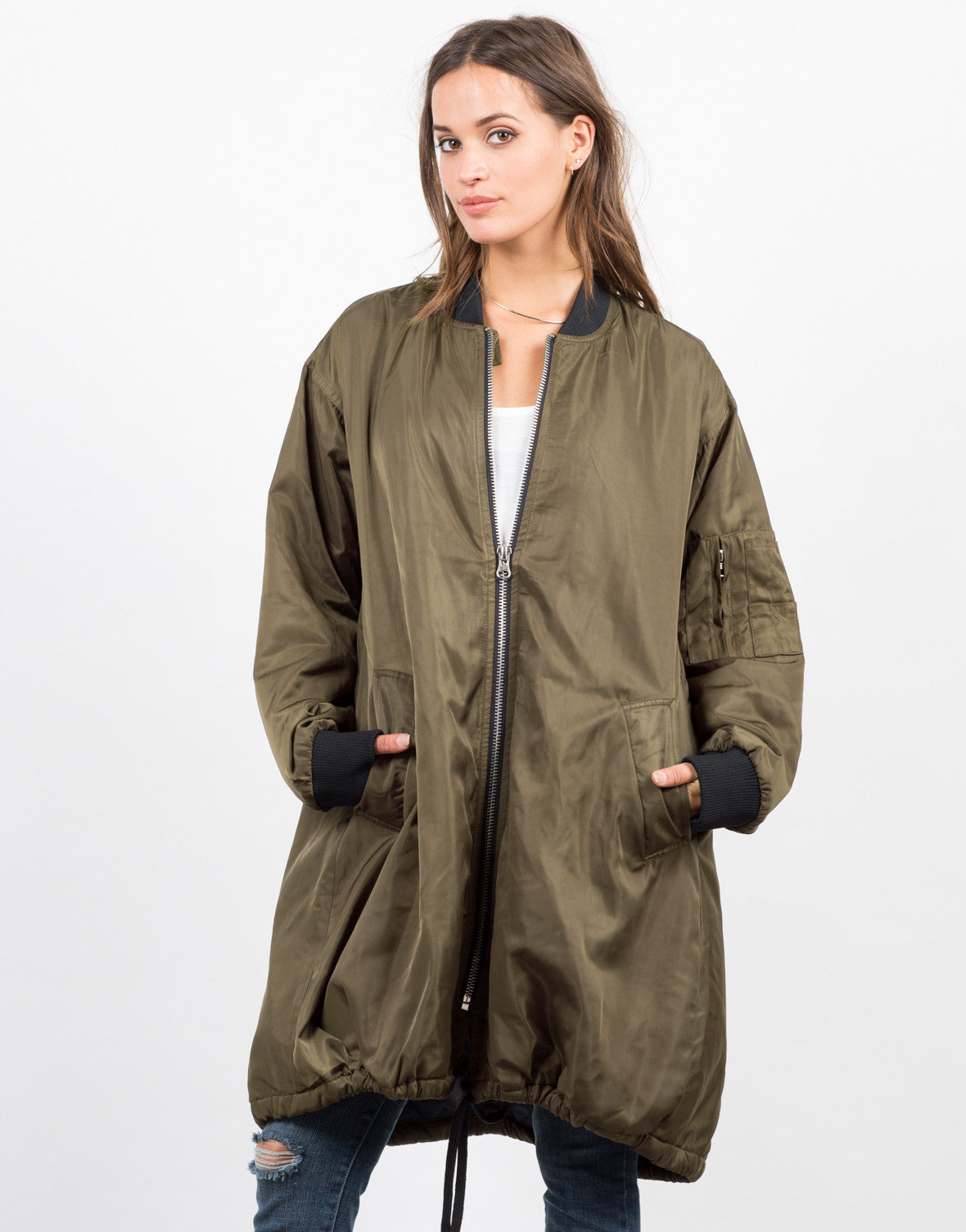 Spiksplinternieuw Long Bomber Jacket - Oversize Jacket - Womens Outerwear – 2020AVE TW-92