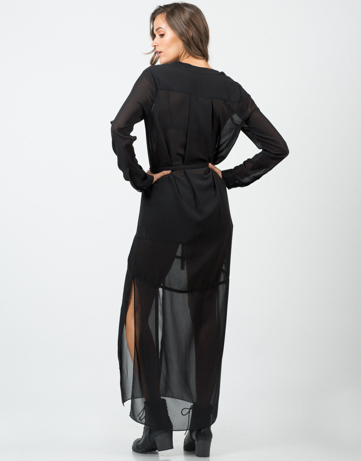 Long Sheer Chiffon Dress - Medium – 2020AVE