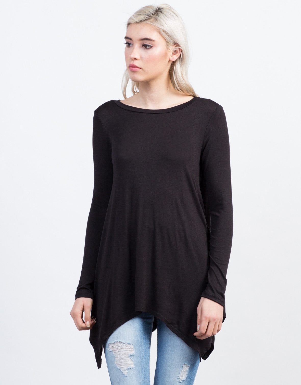 Long Sleeve Asymmetrical Tee – 2020AVE