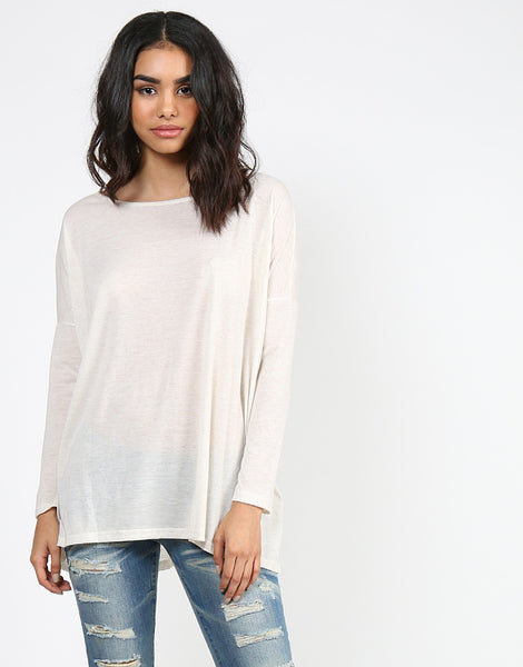 Long Sleeve Split Tee - Oatmeal - Large – 2020AVE