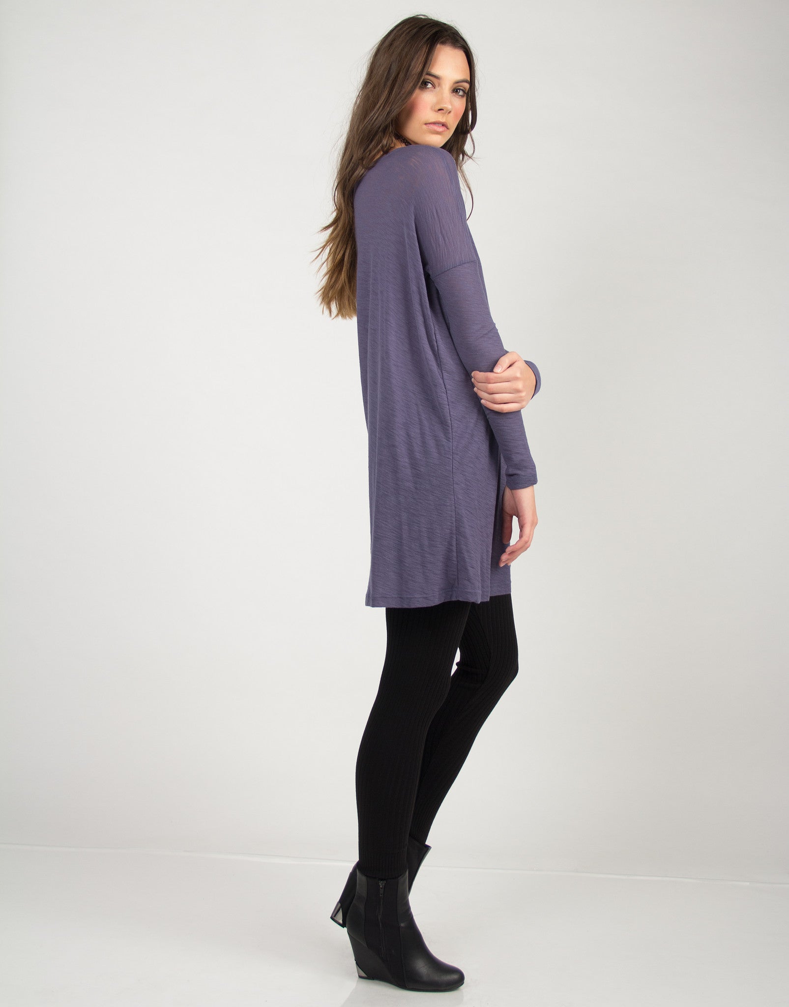 Long Sleeve Tunic Dress - Blue - Large – 2020AVE