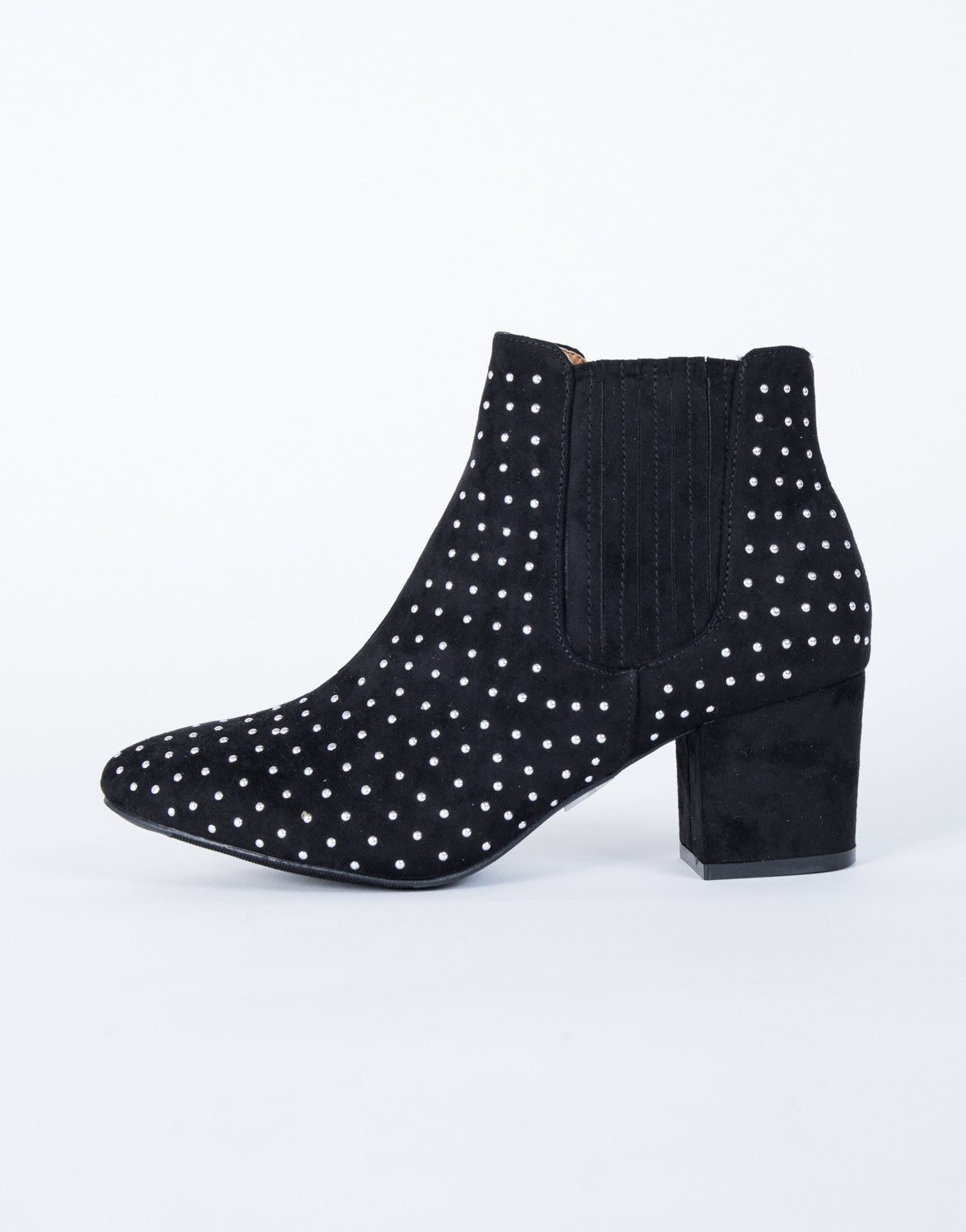 Low Rider Studded Booties - Black Suede 