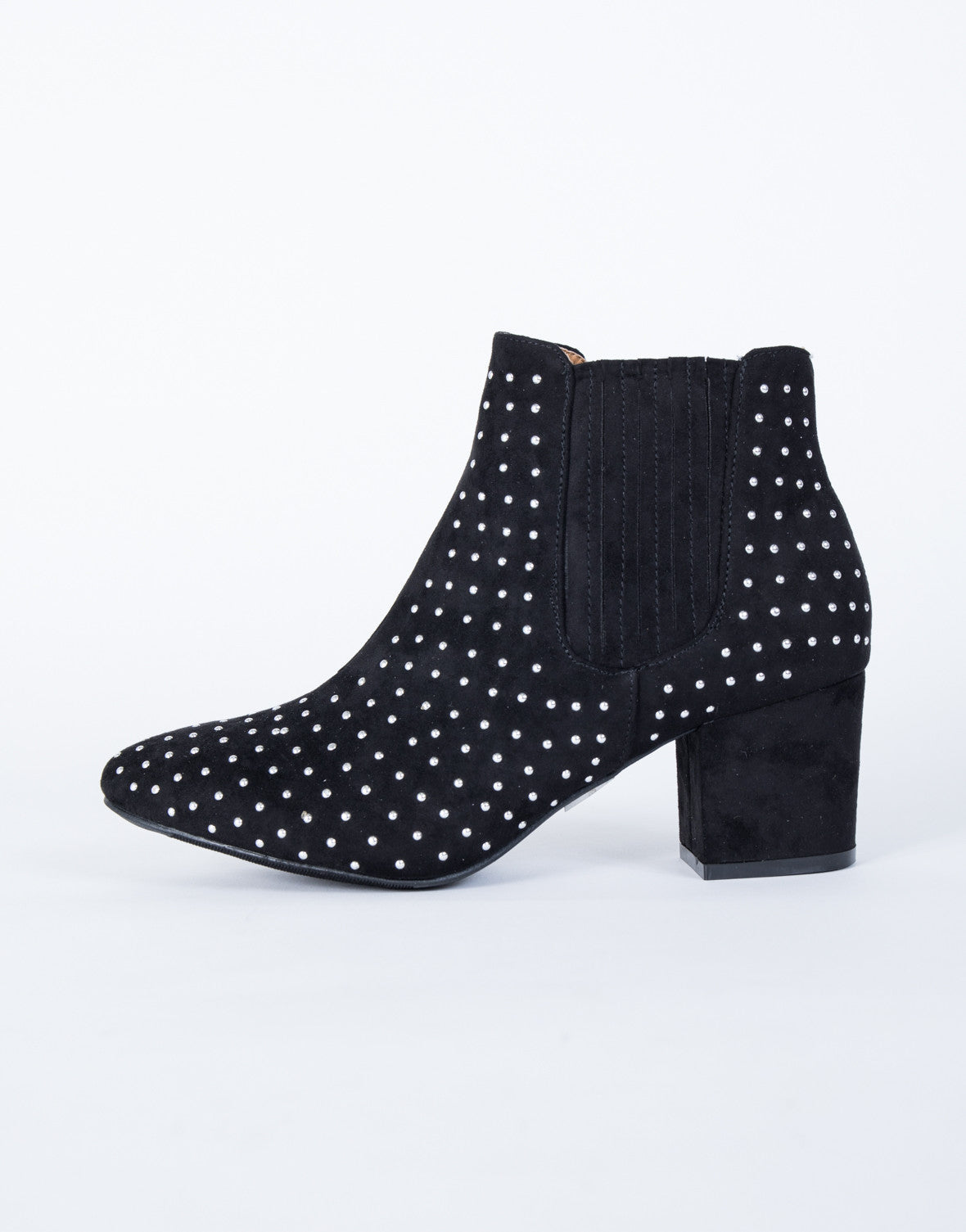 studded booties heels