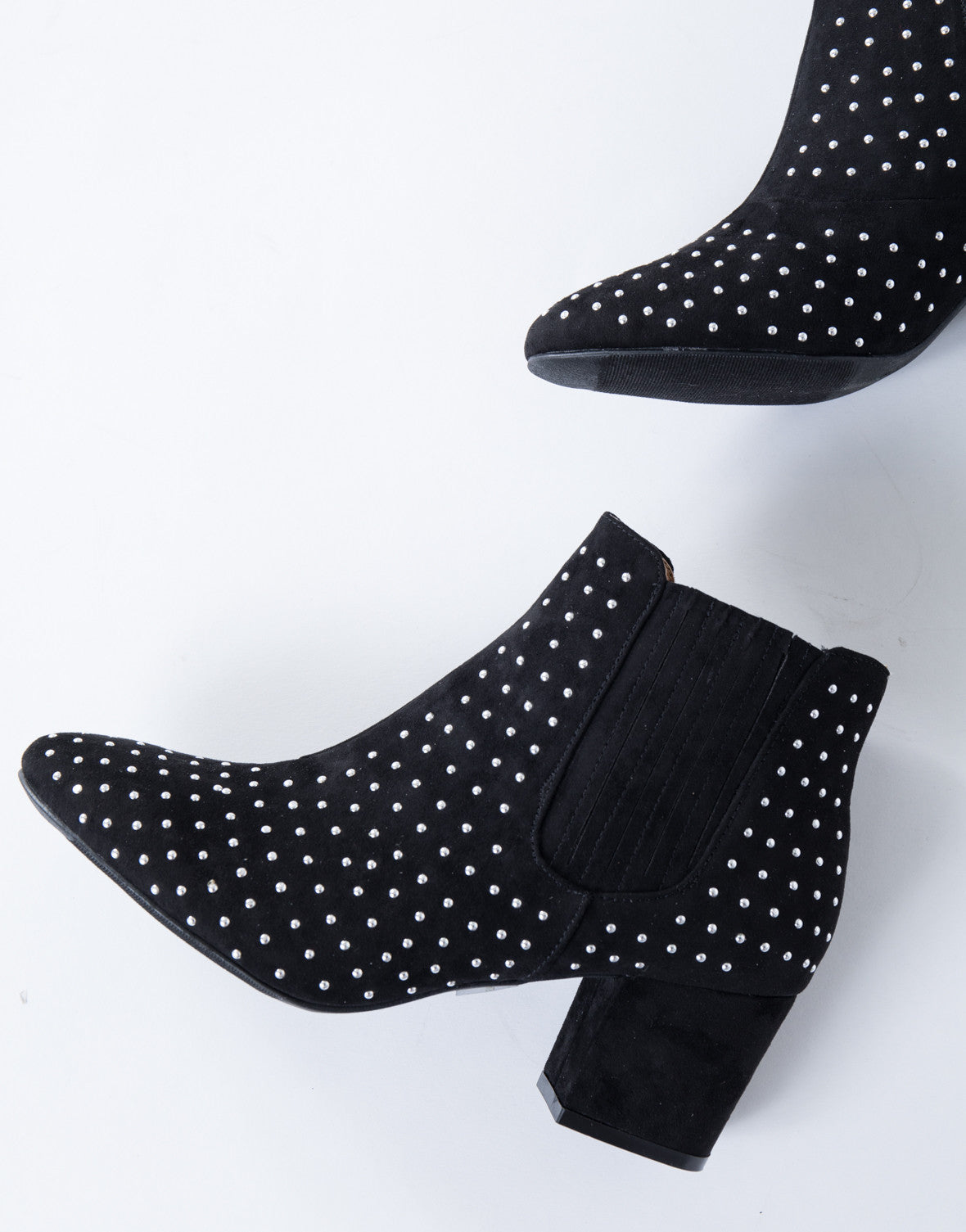 Low Rider Studded Booties - Black Suede 