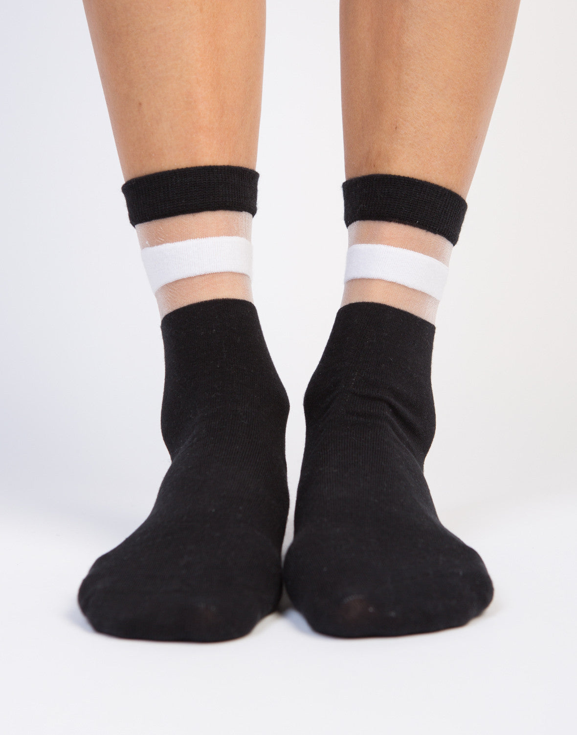 Mesh Sporty Socks - Black Ankle Socks - White Ankle Socks – 2020AVE