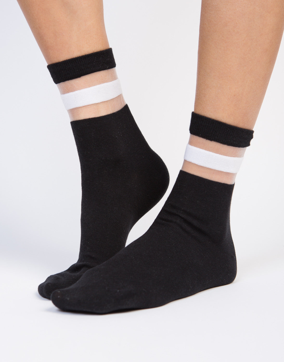 Mesh Sporty Socks - Black Ankle Socks - White Ankle Socks – 2020AVE