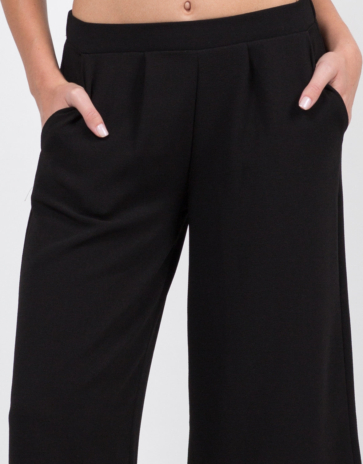 Mid Waist Culottes - Black Pants - Womens Bottoms – 2020AVE