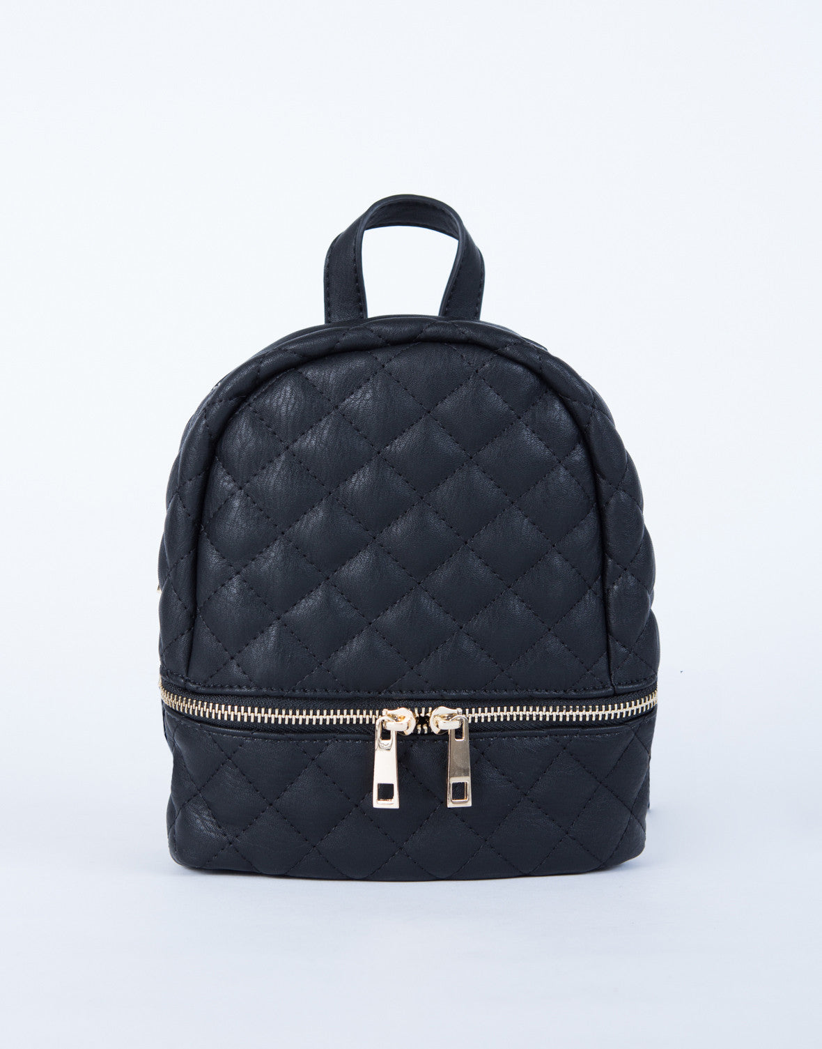 Mini Quilted Leather Backpack - Black Leather Backpack - Quilted Bag – 2020AVE