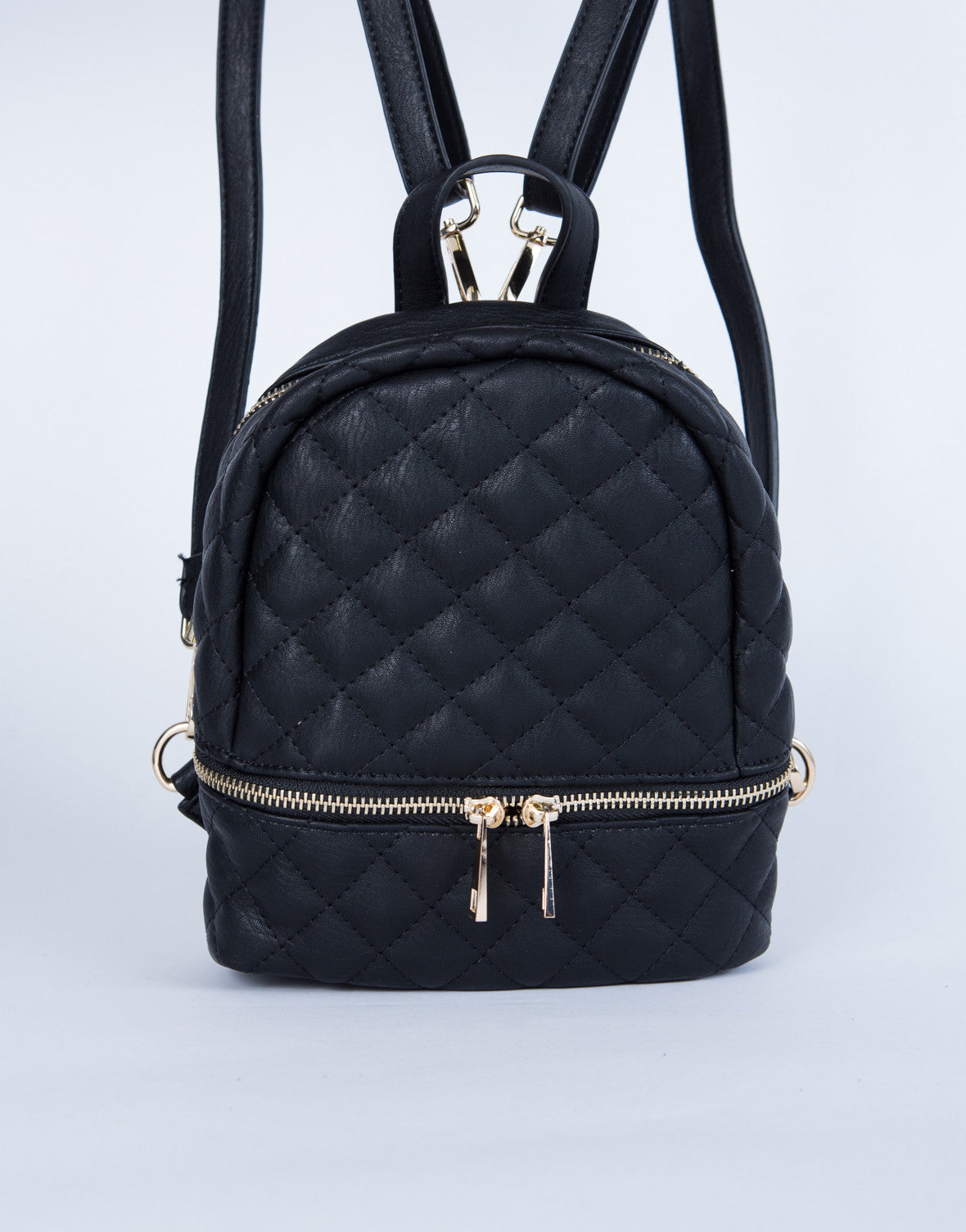 Mini Quilted Leather Backpack - Black Leather Backpack - Quilted Bag – 2020AVE