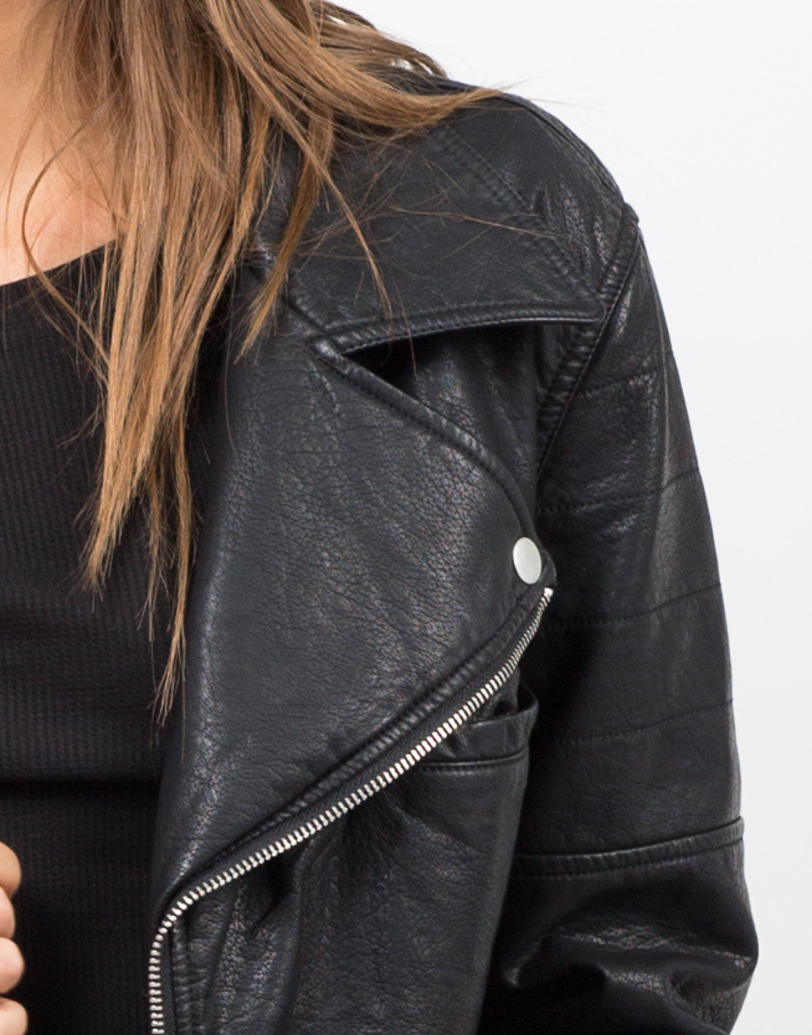 Moto Leatherette Jacket - Black Jacket - Leather Jacket – 2020AVE
