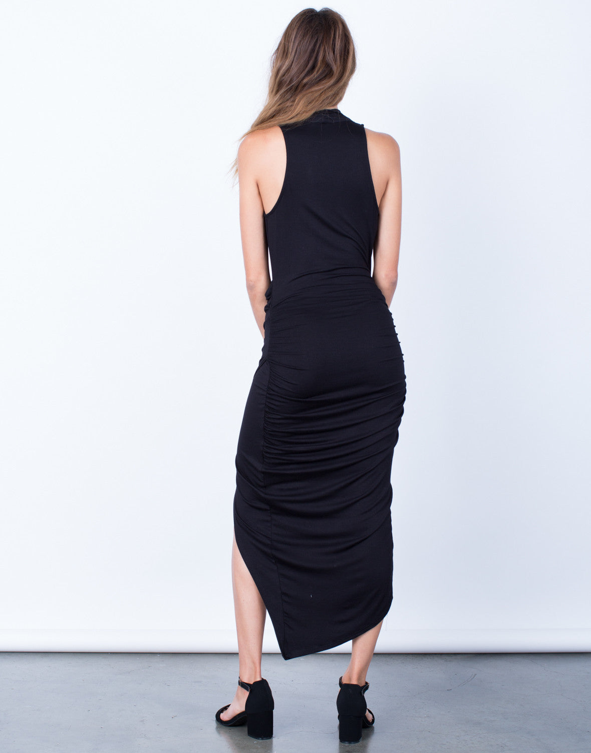 Nights Out Wrapped Midi Dress - Little Black Dress - Party Bodycon ...