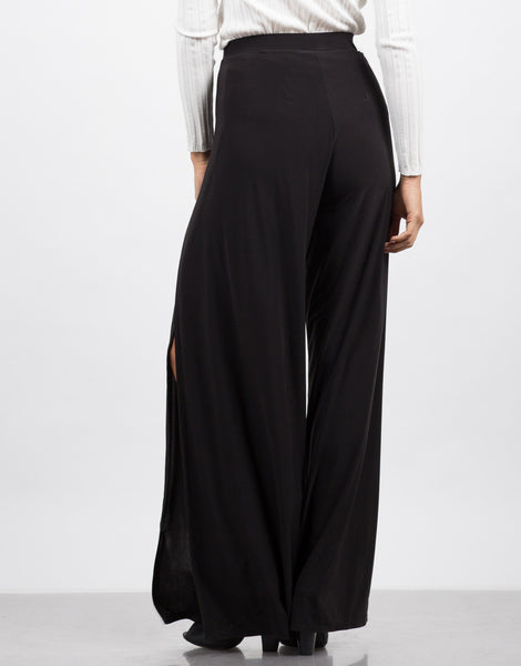 Open Sides Palazzo Pants - Black Pant - Wide Leg Pant – 2020AVE