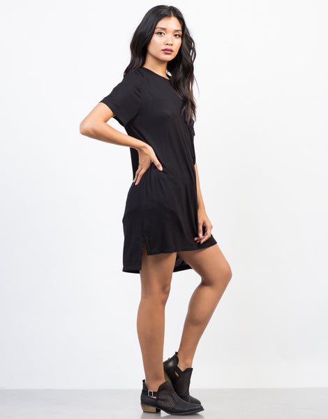 Oversized Pocket Tee Dress - Little Black Dress - T Shirt Dress – 2020AVE