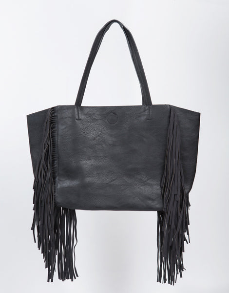 Oversized Fringe Tote Bag - Black Bag - Womens Handbags – 2020AVE