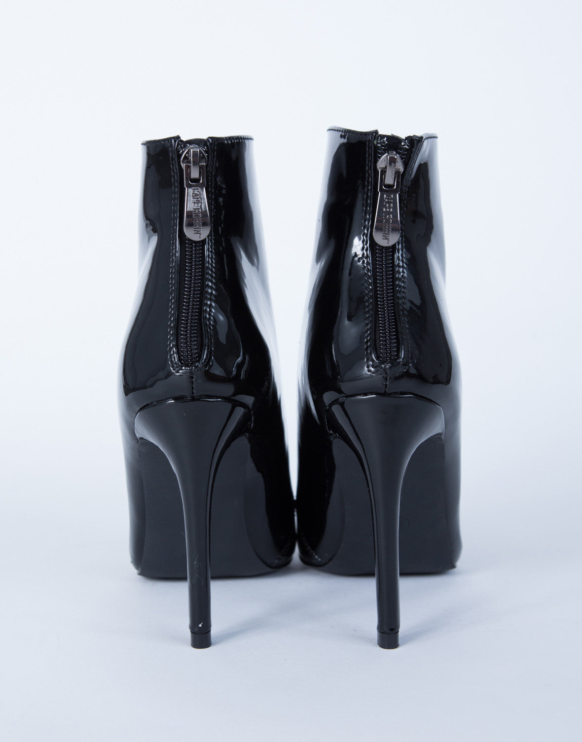 patent leather bootie