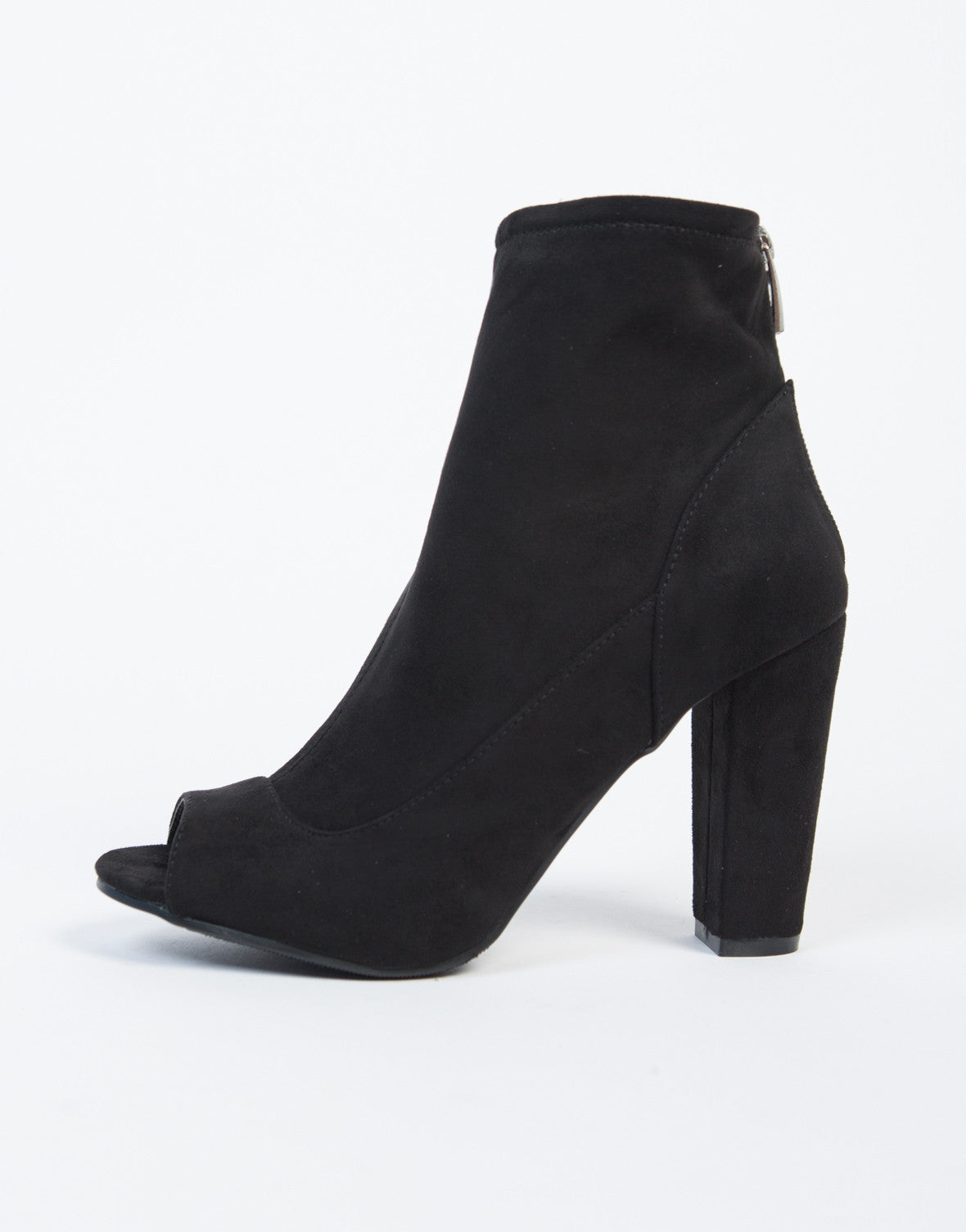 Peekaboo Suede Ankle Boots - Suede Ankle Boots - Peep Toe Boots – 2020AVE