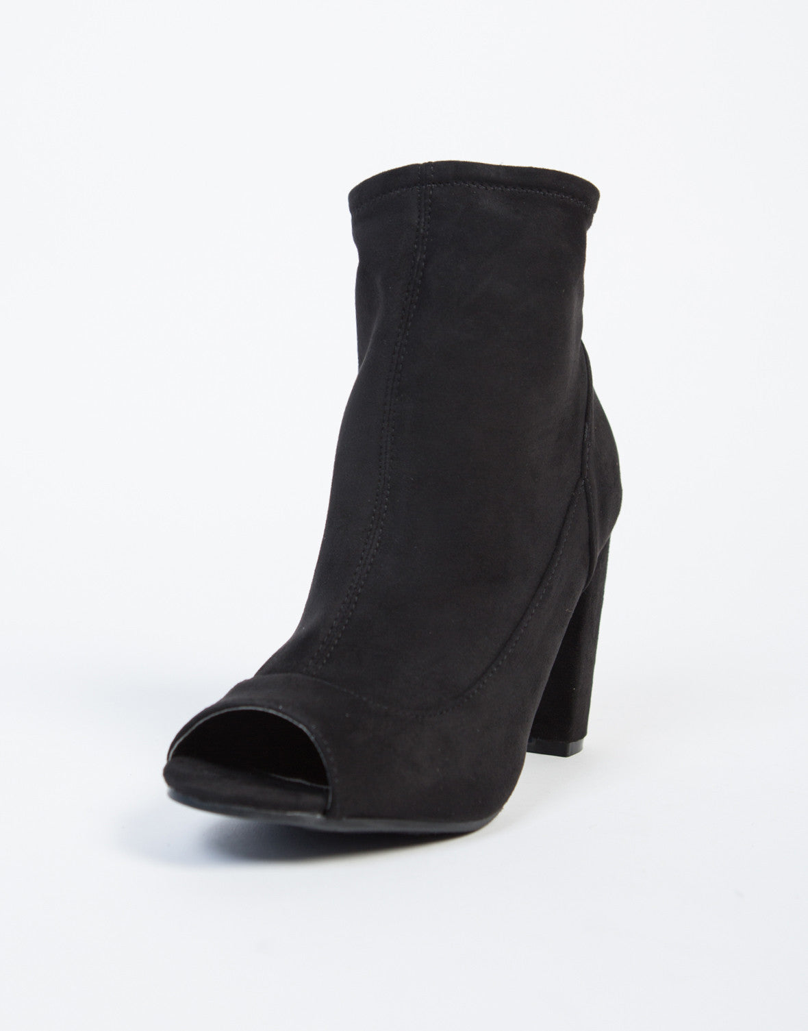 Peekaboo Suede Ankle Boots - Suede Ankle Boots - Peep Toe Boots – 2020AVE