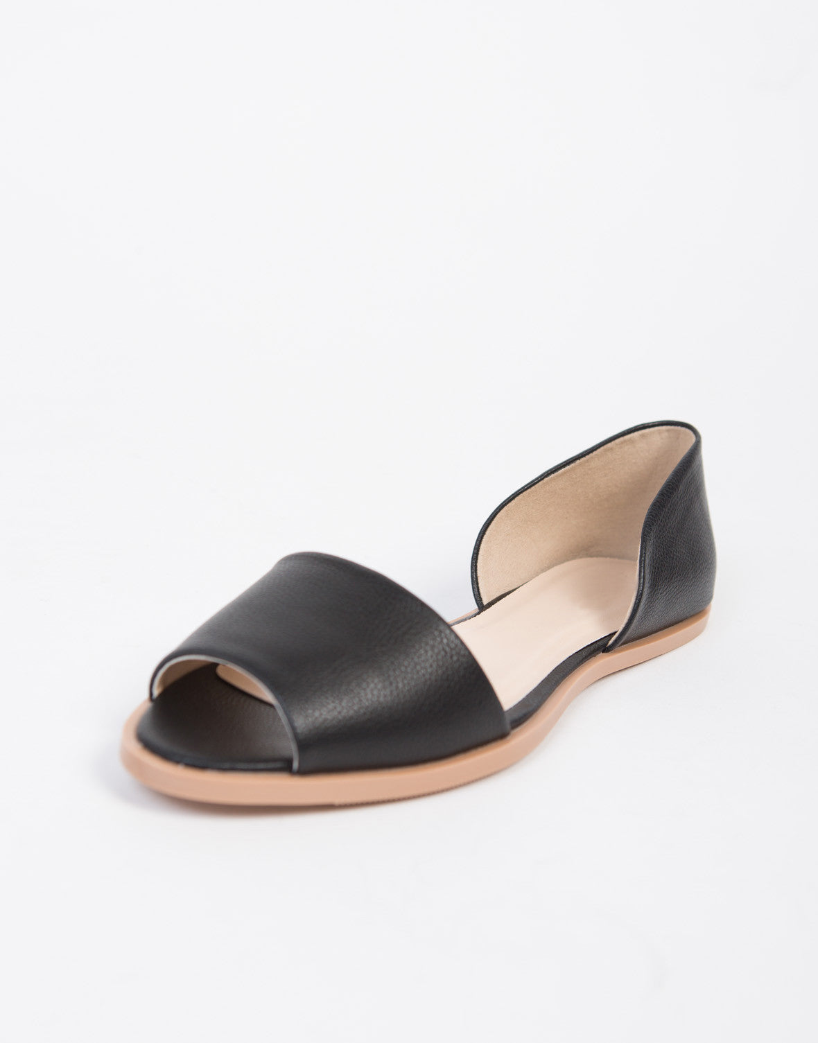 black dorsay flats