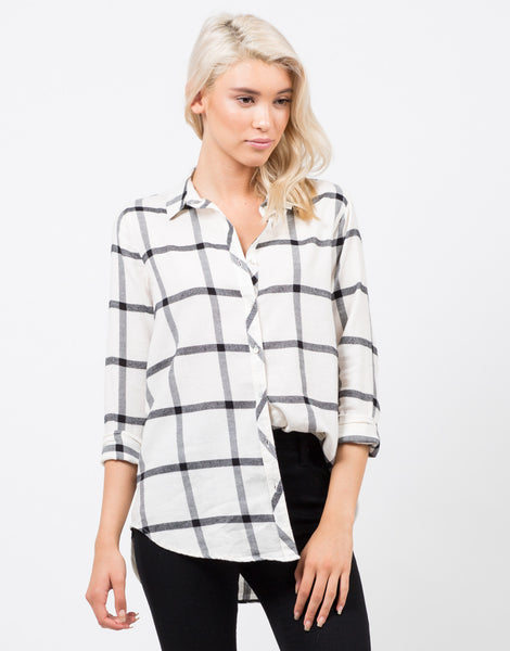 Plaid Flannel Shirt - Checker Shirt - Womens Tops – 2020AVE