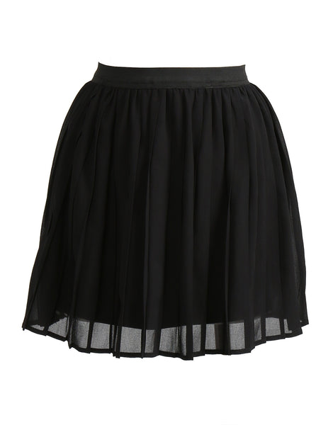 Pleated Flowy Mini Skirt - Black – 2020AVE