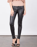 Download Pleather Skinny Pants - Black Leather Pant - Faux Leather ...