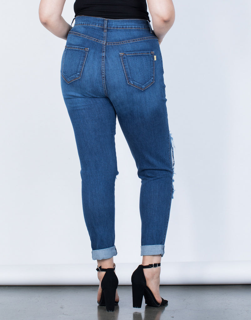 Curve High Waisted Cuffed Denim Jeans 2020ave