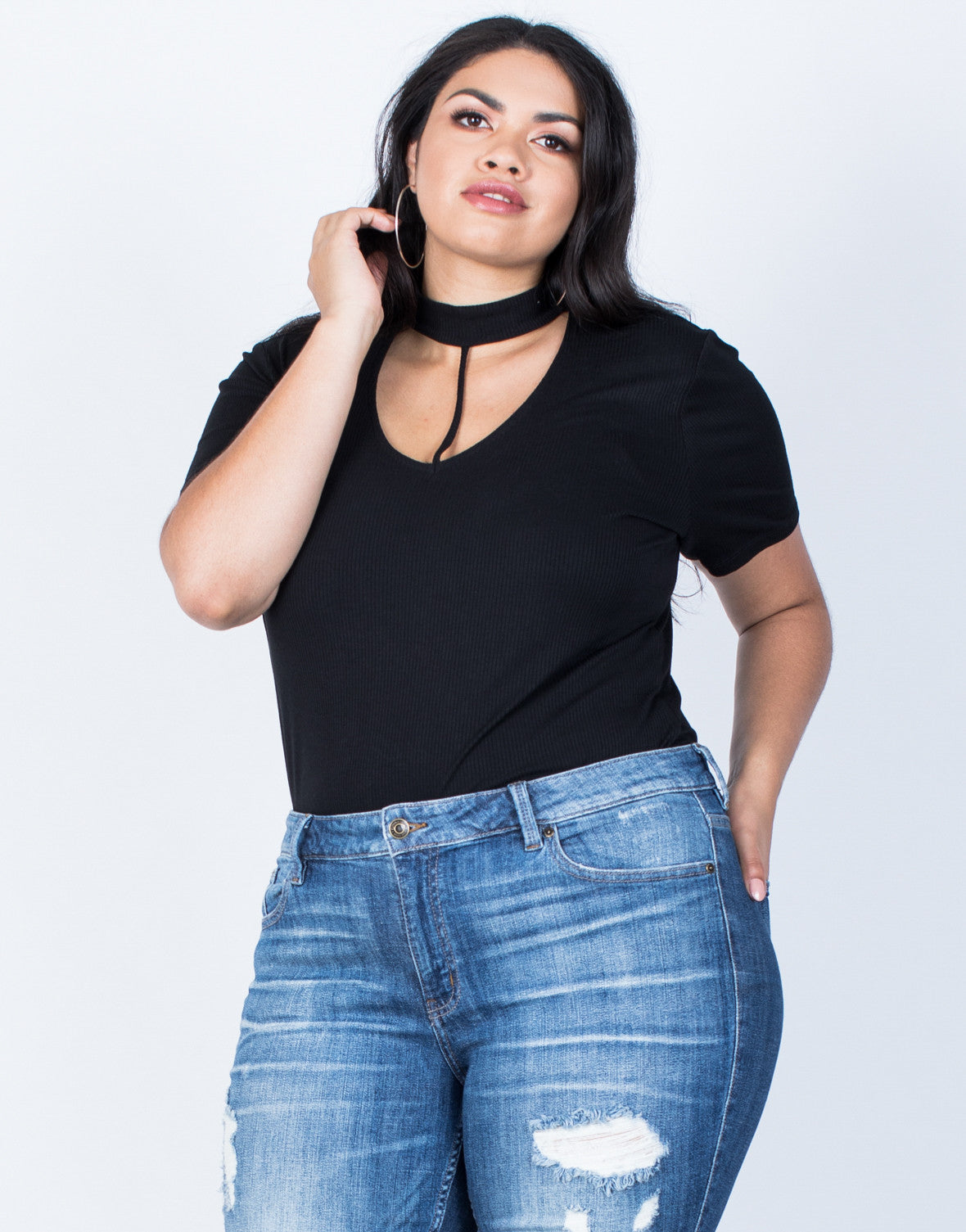 Download Plus Size Hold Tight Basic Tee - Plus Size Tops - Plus ...