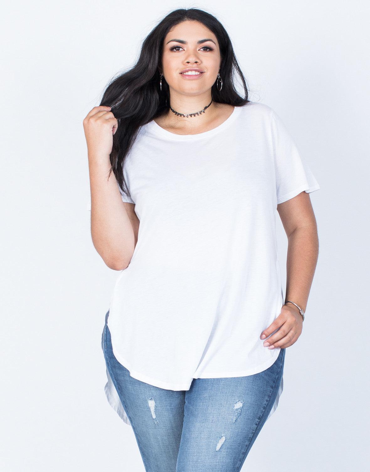 plus size white shirt