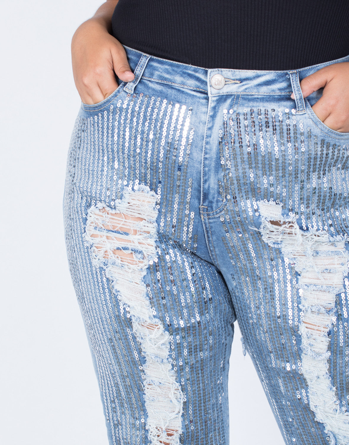 plus size glitter jeans