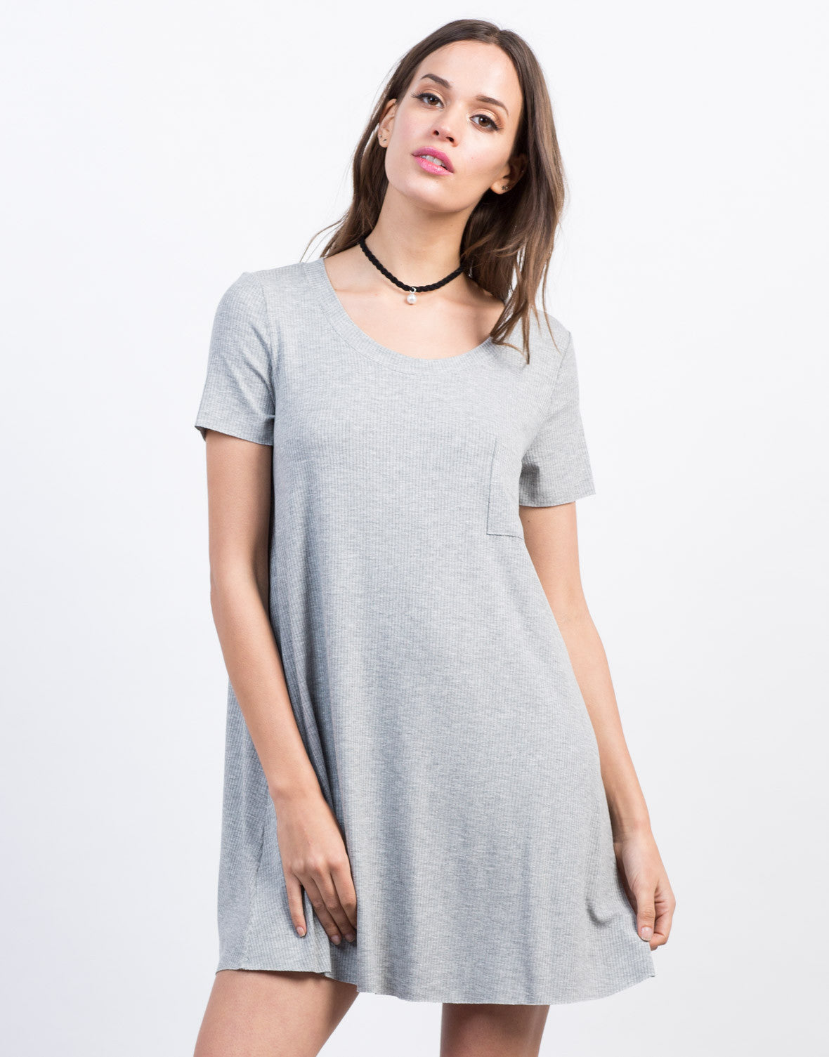 Pocket Tee Dress - Day Dress - Flare Dress - Ribbed Day Dress – 2020AVE